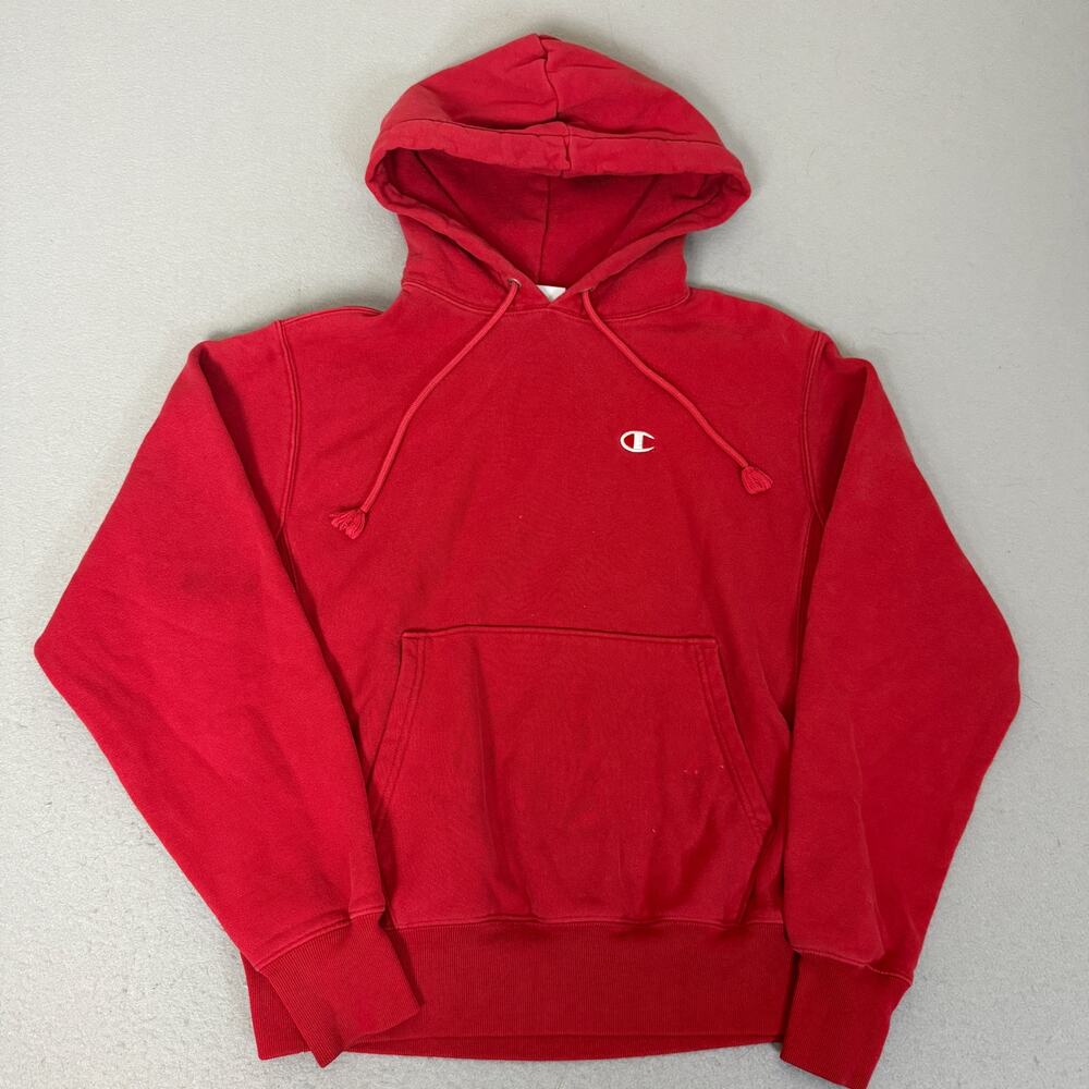 Champion Reverse Weave Hoodie Red Pullover Sweatshirt Mens Medium
